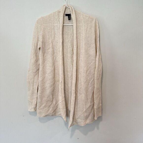 Bloomingdales Aqua Drape Open Front 100% Cashmere Cardigan Sweater XS $198 1637 - Picture 2 of 6